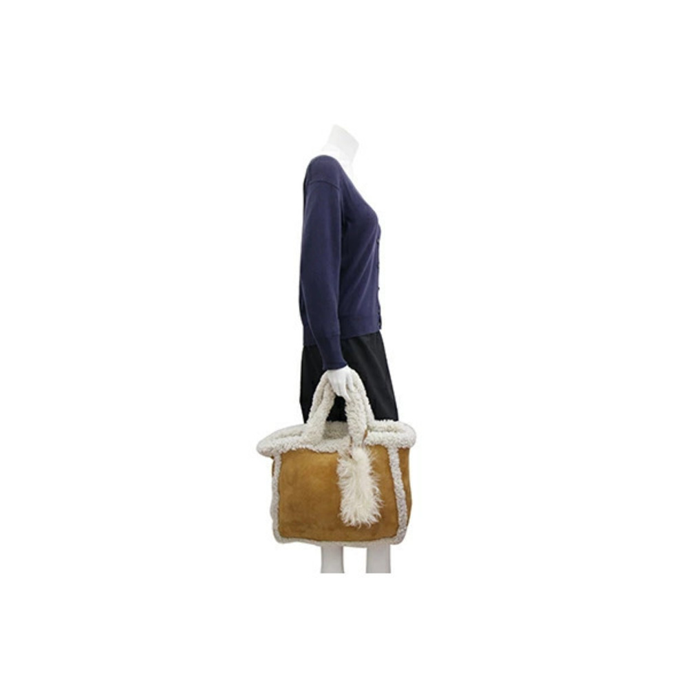Miu MIu handbag Brown Ivory White Sheepskin Tote Bag Clutch MIUMIU - Picture 10 of 10